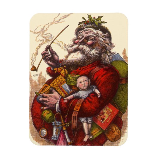 Vintage Kerstmis, Victoriaans kerstspeelgoed Magneet (Verticaal)