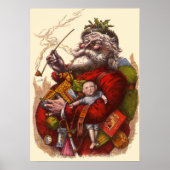Vintage Kerstmis, Victoriaans kerstspeelgoed Poster (Voorkant)