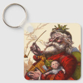 Vintage Kerstmis, Victoriaans kerstspeelgoed Sleutelhanger (Voorkant)