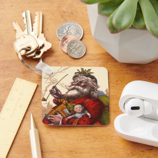 Vintage Kerstmis, Victoriaans kerstspeelgoed Sleutelhanger (Bureau)