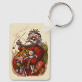 Vintage Kerstmis, Victoriaans kerstspeelgoed Sleutelhanger (Achterkant)