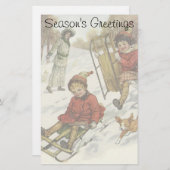 Vintage Kerstmis, Victoriaans kinderslaaphond Briefpapier (Voorkant / Achterkant)