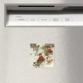 Vintage Kerstmis, Victoriaans kinderslaaphond Magneet (Insitu (Vaatwasser))