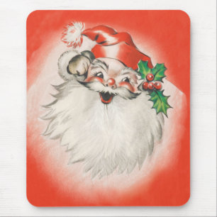 Vintage Kerstmis, vrolijke retro 50s kerstman Muismat