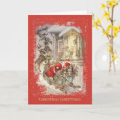 Vintage Kerstmis - Wenskaart Kaart (Gele Bloem)