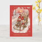 Vintage Kerstmis - Wenskaart Kaart (Gele Bloem)