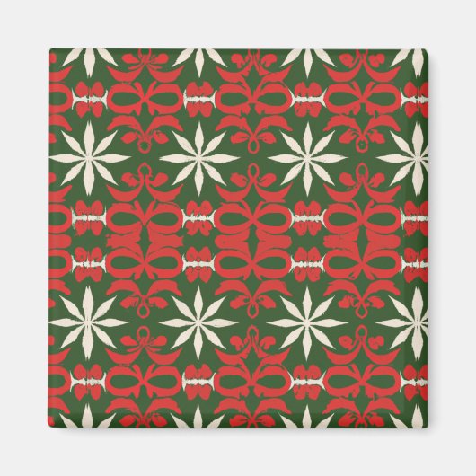 Vintage Kerstmis/winter gevlekt Magneet (Voorkant)