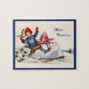 Vintage Kerstmis Wish Puzzle Legpuzzel
