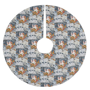 Vintage Kerstmis WW2 Kerstman op vliegtuig Kerstboom Rok