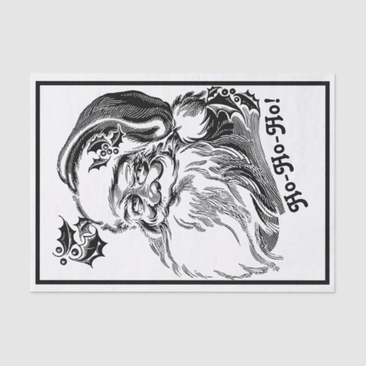 Vintage Kerstmis Zwarte witte kerstkerstkerstkerst Tissuepapier (Voorkant)