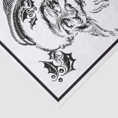 Vintage Kerstmis Zwarte witte kerstkerstkerstkerst Tissuepapier (Detail)