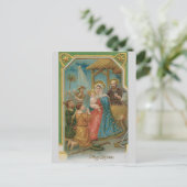 Vintage Kerstmiskerststal van Christ Briefkaart (Staand voorkant)