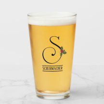 Vintage kerstmonogram S Gepersonaliseerde bier