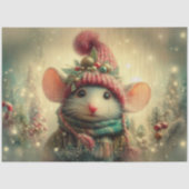 Vintage Kerstmuis in Pet Decoupage Tissuepapier (Voorkant)