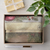 Vintage kerstmuziek en dennendecoupage tissuepapier (Geschenk)