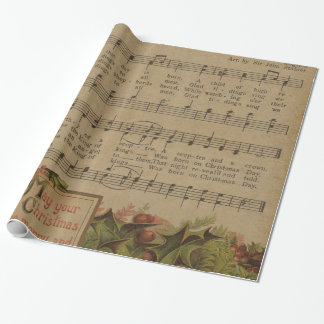 Vintage-kerstmuziekblad Sheet Holiday Cadeaupapier