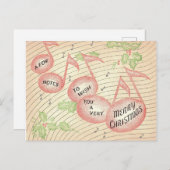 Vintage-kerstmuzieknotities Briefkaart (Voorkant / Achterkant)