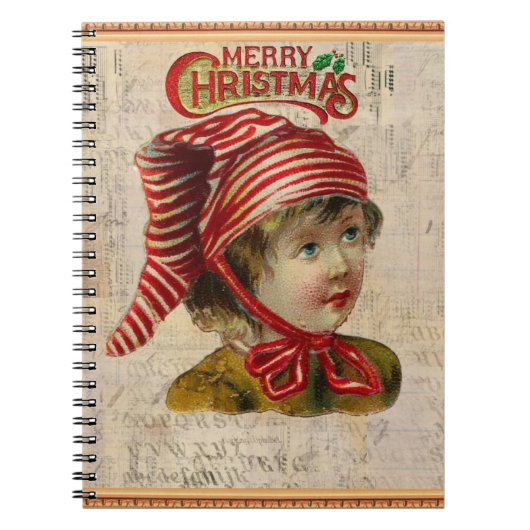 Vintage-kerstNotitieboek Notitieboek (Voorkant)