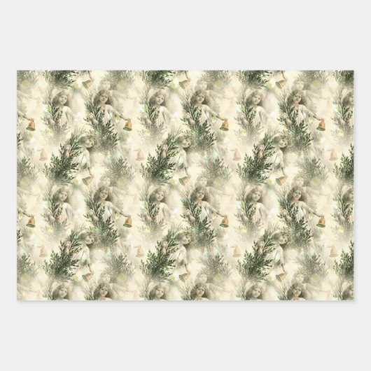 Vintage kerstontwerp inpakpapier vel (Voorkant 2)