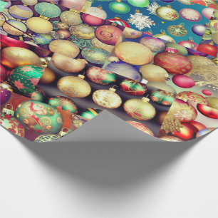 Vintage kerstOrnamenten Sampler Cadeaupapier