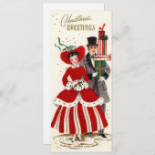 Vintage-kerstpaar Feestdagenkaart (Voorkant / Achterkant)