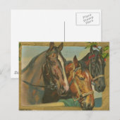 Vintage-kerstpaarden Feestdagenkaart (Voorkant / Achterkant)