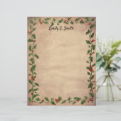 Vintage-kerstpapier voor persoonlijk schrijven (Staand voorkant)