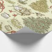 Vintage-kerstpatroon Cadeaupapier (Hoek)