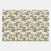 Vintage-kerstpatroon Inpakpapier Vel (Voorkant 3)