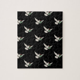 Vintage-kerstpatroon, White Dove for Peace Legpuzzel