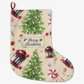 Vintage-kerstpatroonpatroon Grote Kerstsok (Voorkant)