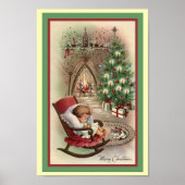 Vintage-kerstPoster Poster (Voorkant)