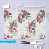 Vintage kerstpunsettia en gebladerte tissuepapier (Craft)