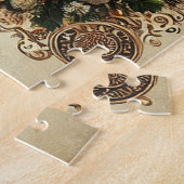 Vintage kerstpuzzel legpuzzel (Zijkant)