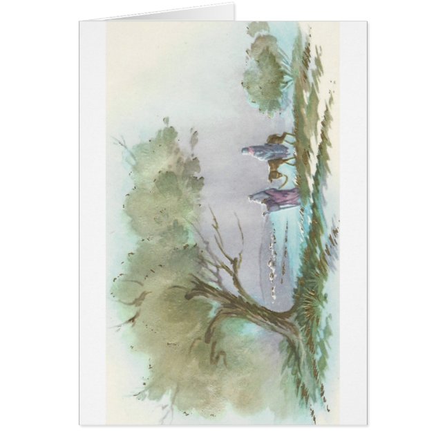 Vintage-kerstreis Kaart (Voorkant)