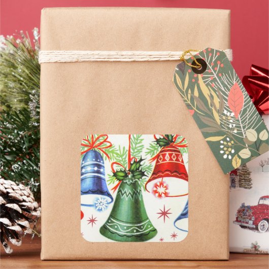 Vintage kerstretro belles Vakantie stickers (Feestdagen)