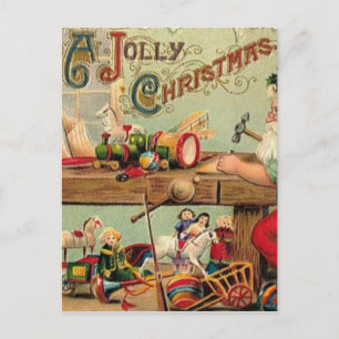 Vintage kerstretro-mas op maat feestdagenkaart