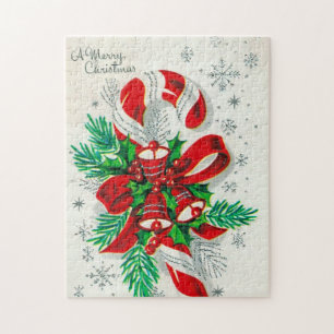 Vintage kerstretro snoeppuzzel legpuzzel