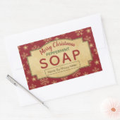Vintage kerstrode peppermint-zeeplabels rechthoekige sticker (Envelop)