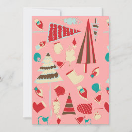 Vintage kerstroze feestdagenkaart