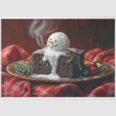 Vintage Kerstscène Brownie Decoupage Tissuepapier (Voorkant)