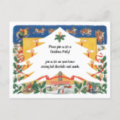 Vintage kerstscène met kerstman briefkaart (Voorkant)