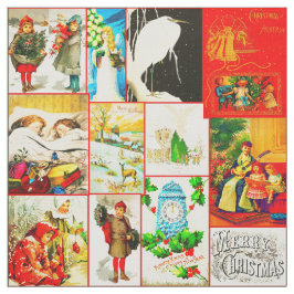 Vintage Kerstscènes 9"Naaiende Quiltblok Stof