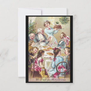 Vintage kerstschildering feestdag diner kaart