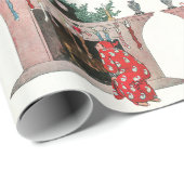 Vintage kerstschoorsteen cadeaupapier (Rol Hoek)