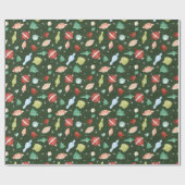 Vintage kerstsierpapier cadeaupapier (Vlak)