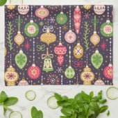 Vintage-kerstsierpatroon Theedoek (Gevouwen)