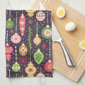 Vintage-kerstsierpatroon Theedoek (Quarter Fold)