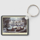 Vintage Kerstsleden, Central Park in de Winter Sleutelhanger (Voorkant)