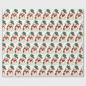 Vintage kerstsneeuwfeest cadeaupapier (Vlak)